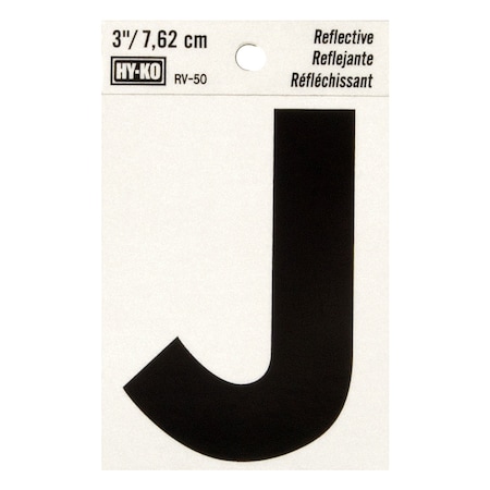 Hy-Ko 3In Reflective Letter J, 10PK B00461